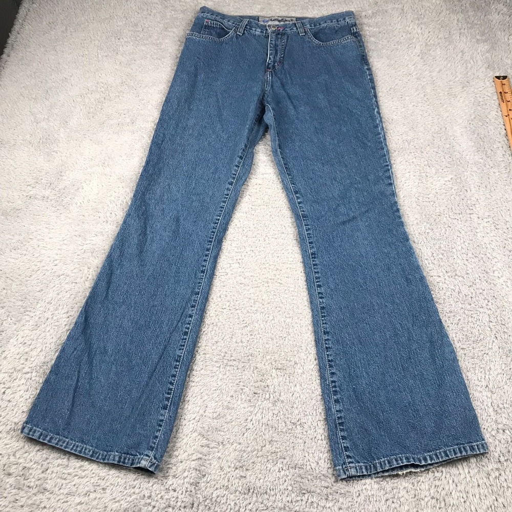 Anchor Blue Jeans Juniors 7 Pink Flame Embroidery Flared Boot Vintage Y2K Denim